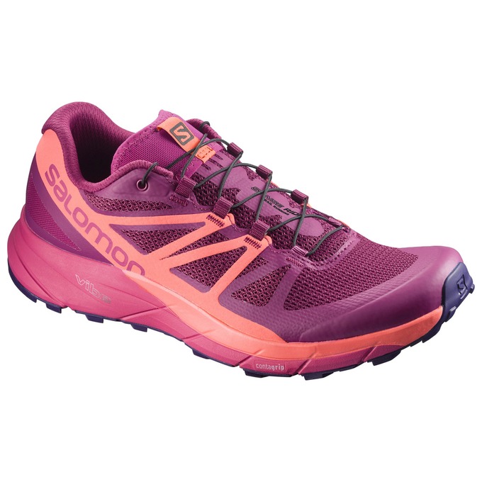 Zapatillas Trail Running Salomon Mujer Moradas / Naranjas - Salomon Argentina SENSE RIDE W ,430571-H